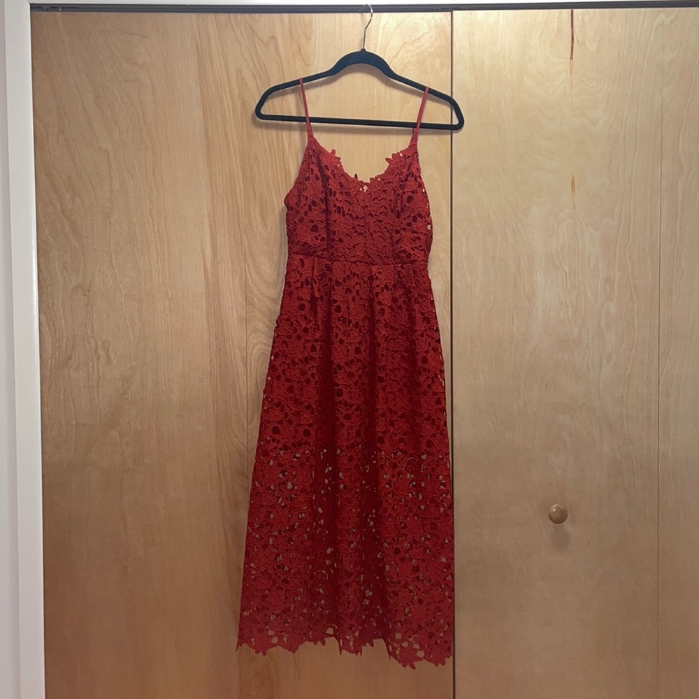 Astr Lace Midi Dress